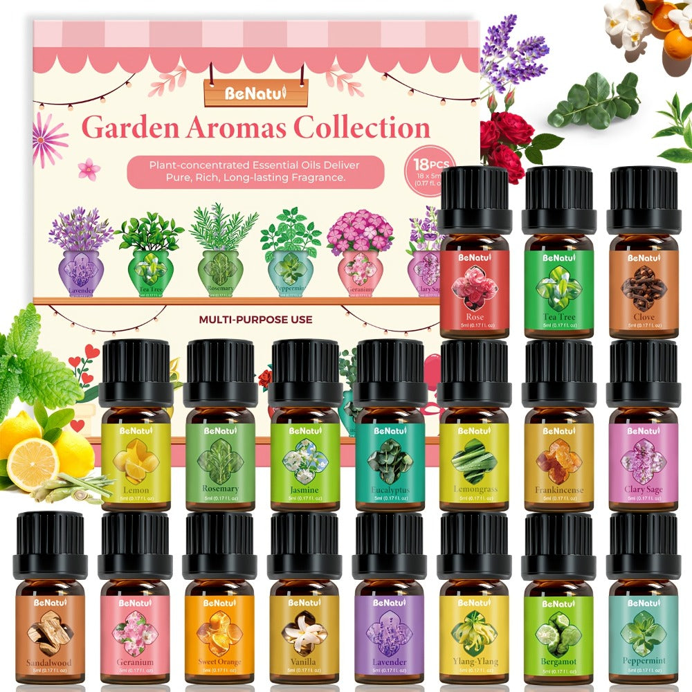 Essential Oil Set for Diffuser Humidifier Candle Making, Woody Coffee Date Night Garden Aroma Botanical Fragrance Oils, Sandalwood Cedarwood Lavender Peppermint Scents, Christmas Valentine Gift 12-24pcs