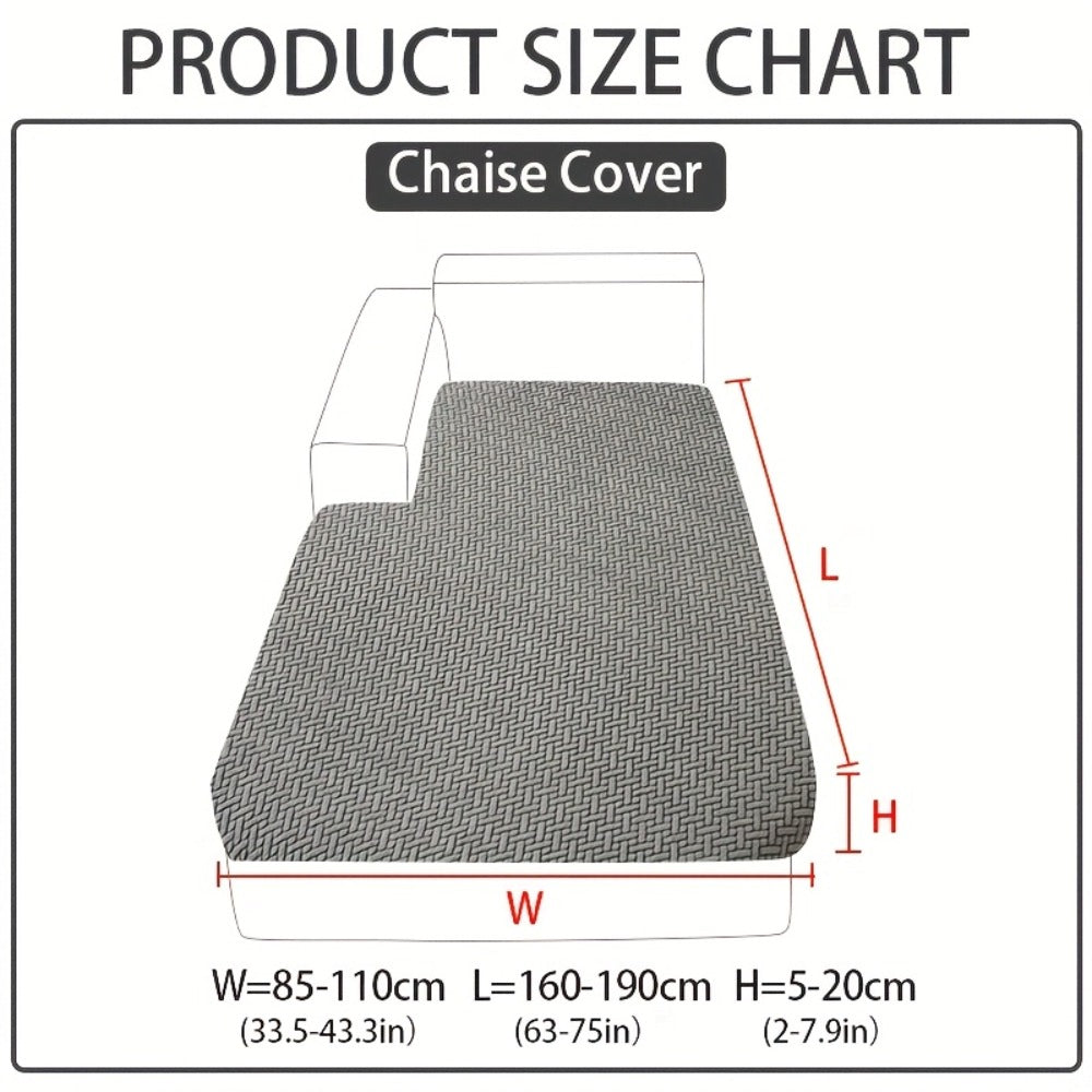 Jacquard Stretch Sofa Cover Non-Slip | Elastic Wear-Resistant Couch Slipcover, Polyester Jacquard Fabric, 1 to 4 Seat Sectional L-Shape, Armrest Backrest, Machine Washable