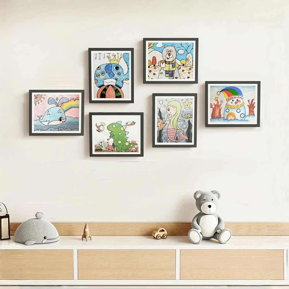 Kids Artwork Frame Front Opening Changeable 8.5x11 Children Art Display Picture Frame Holds 100+ Pieces for Drawing Crafts Photos 2 Pack 4 Pack Wood White