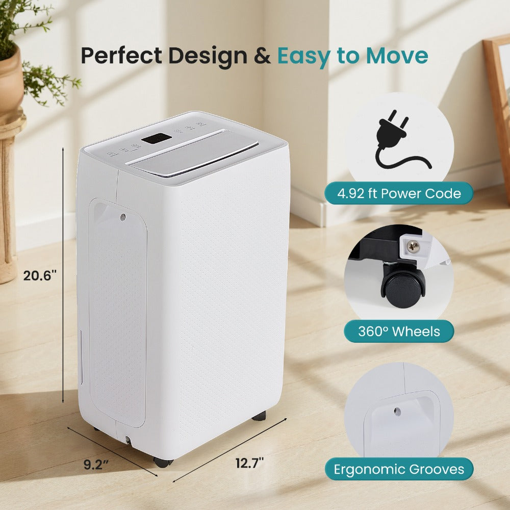 Dehumidifier for Basement 50 Pint 5500 Sq Ft with Drain Hose, Portable Home Dehumidifier for Large Room Bedroom Bathroom, 3 Modes Auto Shut-Off Quiet Fan Washable Filter Humidity Control