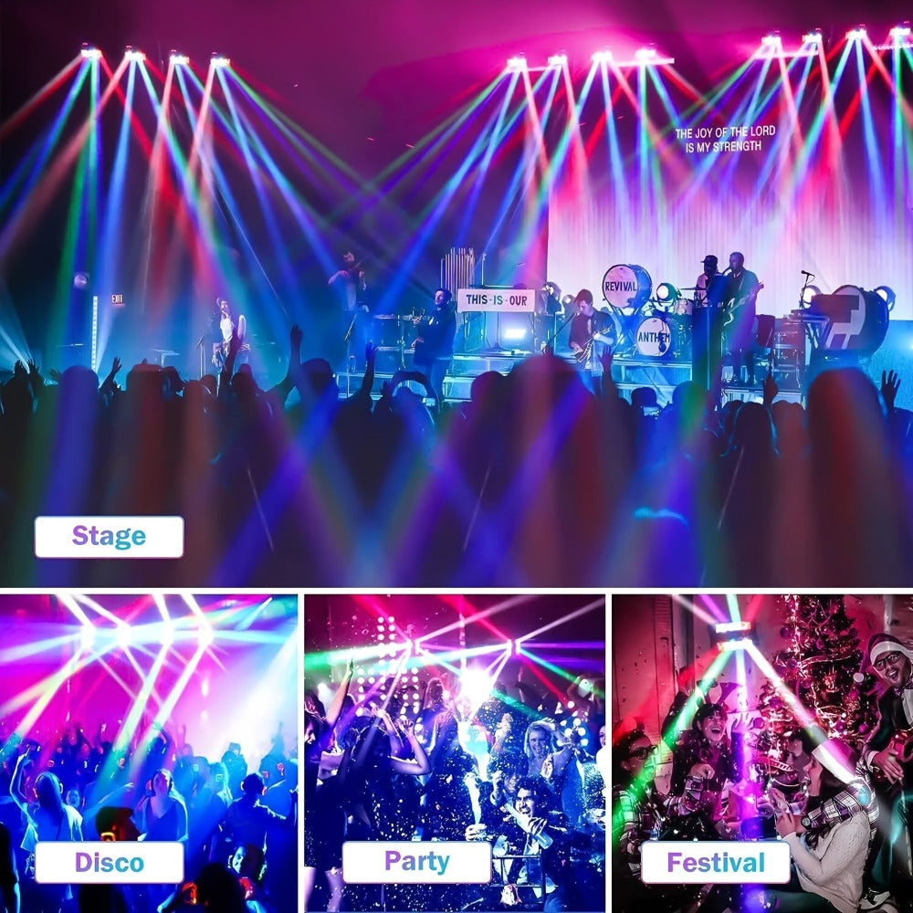 Spider Beam Moving Head Stage Light 8x3W RGBW LED DJ Disco Light Sound Activated DMX-512 Control for Party Club Bar Wedding Festival Show