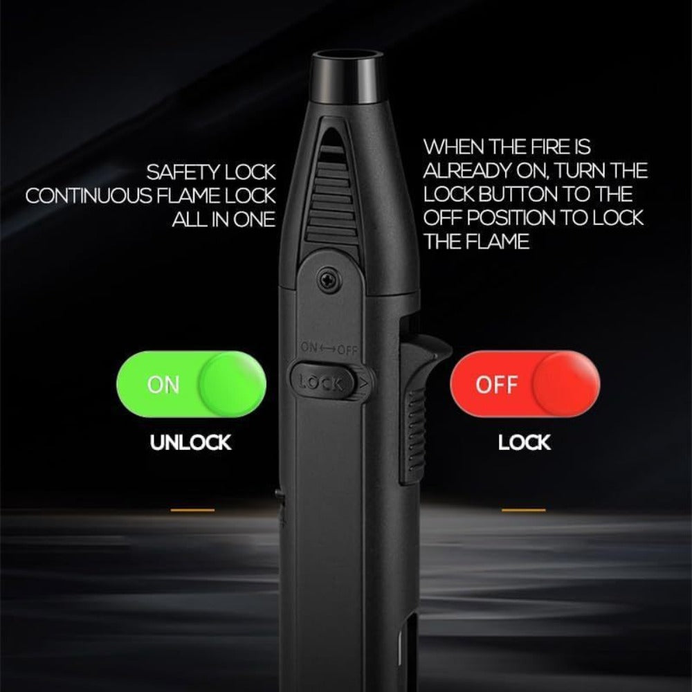 Torch Lighter Set Windproof Jet Flame with Safety Lock & Adjustable Flame - 10/15pcs Long Igniter for Candles, Grill, BBQ & Fireworks | Gift Box | 5 Colors
