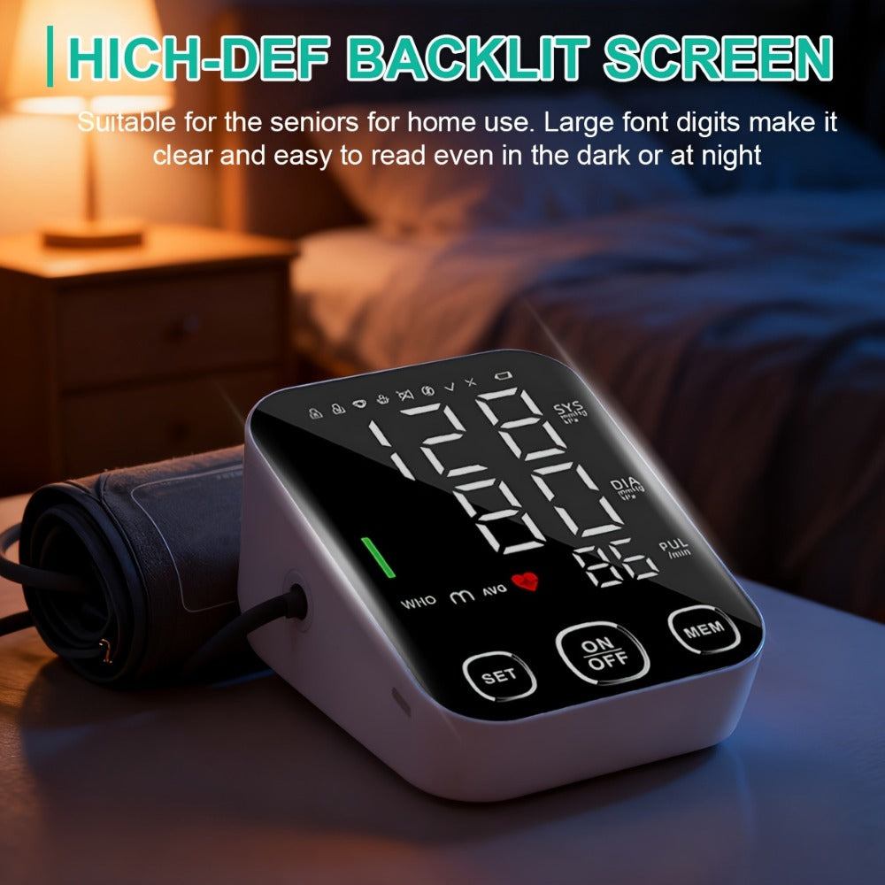 Blood Pressure Monitor Automatic Upper Arm ¨C Large Cuff, 4.5¡± Backlit Screen, 2¡Á99 Memory, Voice Broadcast, One-Touch BP Machine for Home Use