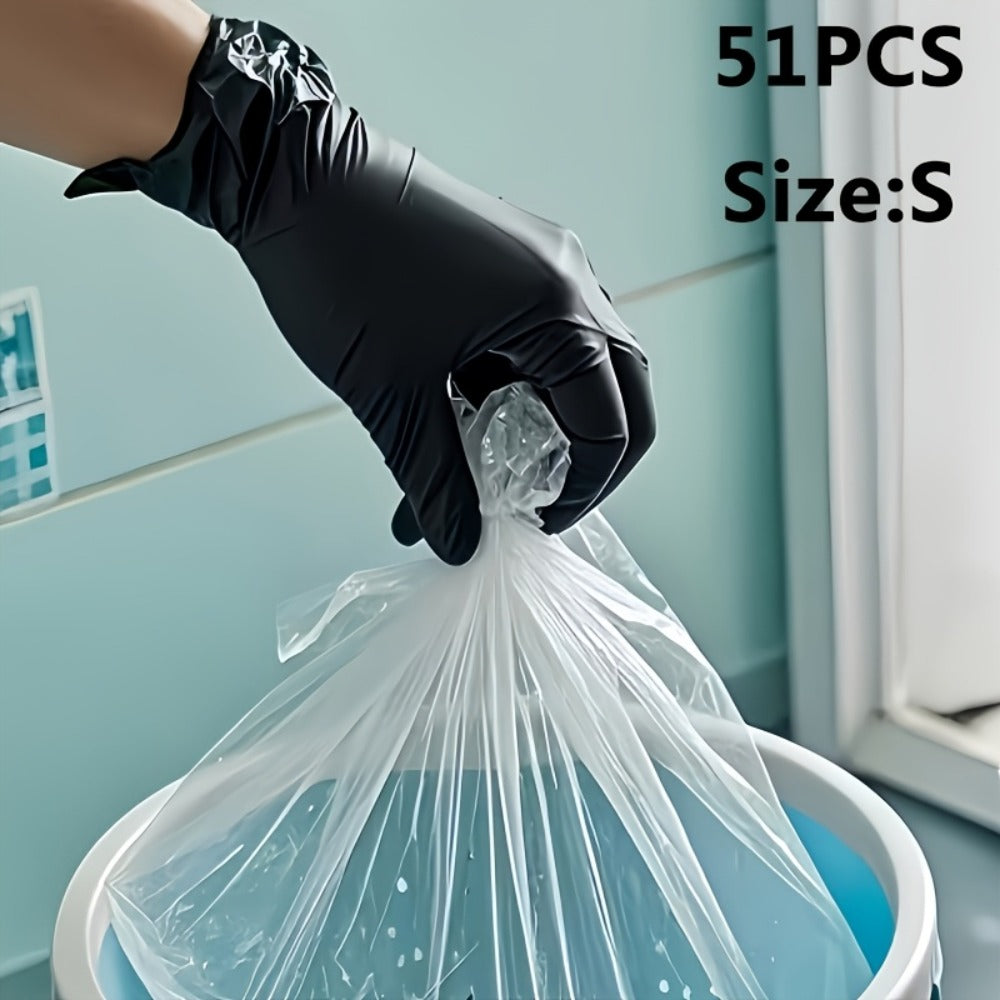 Disposable Nitrile Gloves Black ¨C Powder Free, Latex Free Protective Gloves for Household Cleaning, Pet Bathing, Tattoo, Hair Coloring & Professional Use (S/M/L/XL)