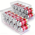 Soda Can Organizer for Refrigerator Stackable | Can Holder Dispenser with Lid for Fridge, Pantry & Freezer ¨C Holds 9 Cans Each, BPA-Free Clear Design, 1 or 2 Pack