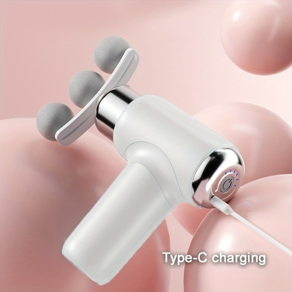 Massage Gun USB Rechargeable Handheld Percussion Massager | 9 Interchangeable Heads Deep Tissue Electric Body Massager | Cordless Muscle Recovery Tool for Men Women Athletes Gym Home Office Travel