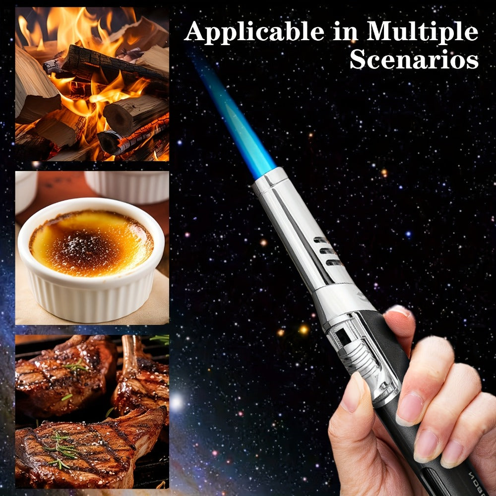 Refillable Butane Torch Lighter Pen Style ¨C JOBON Jet Flame Lighter with Adjustable Flame, Ignition Lock, 360¡ã Rotatable High-Temp Nozzle, Safety Lock, Visual Gas Tank, Gift Box Included, Ideal for Candles BBQ Cooking Camping
