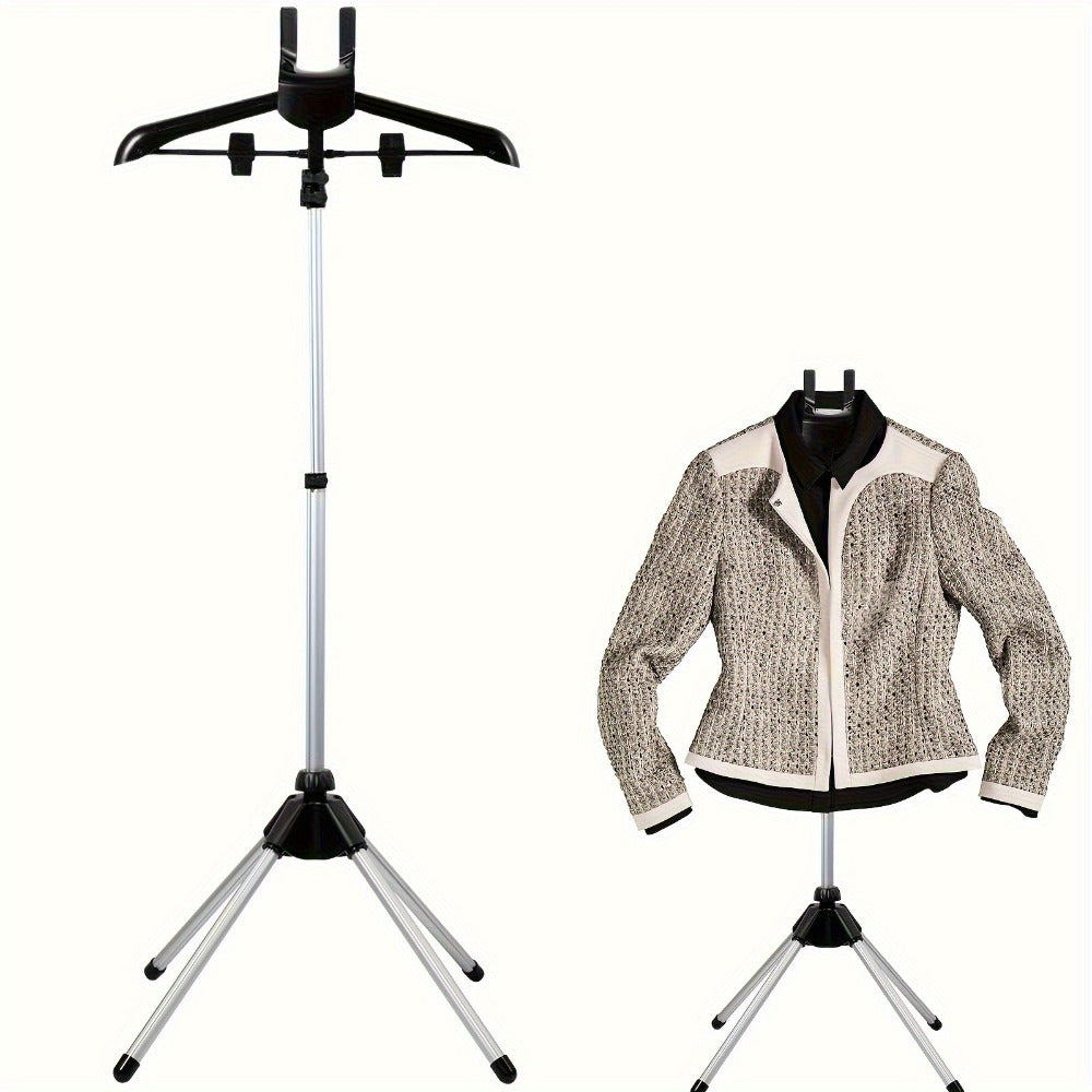 Clothes Drying Rack Foldable Height Adjustable Telescopic Ironing Rack, Aluminum Alloy Garment Rack with 360¡ã Rotating Arm, Multi-Layer Hanging Drying Stand, Space-Saving Laundry Rack for Home Bedroom