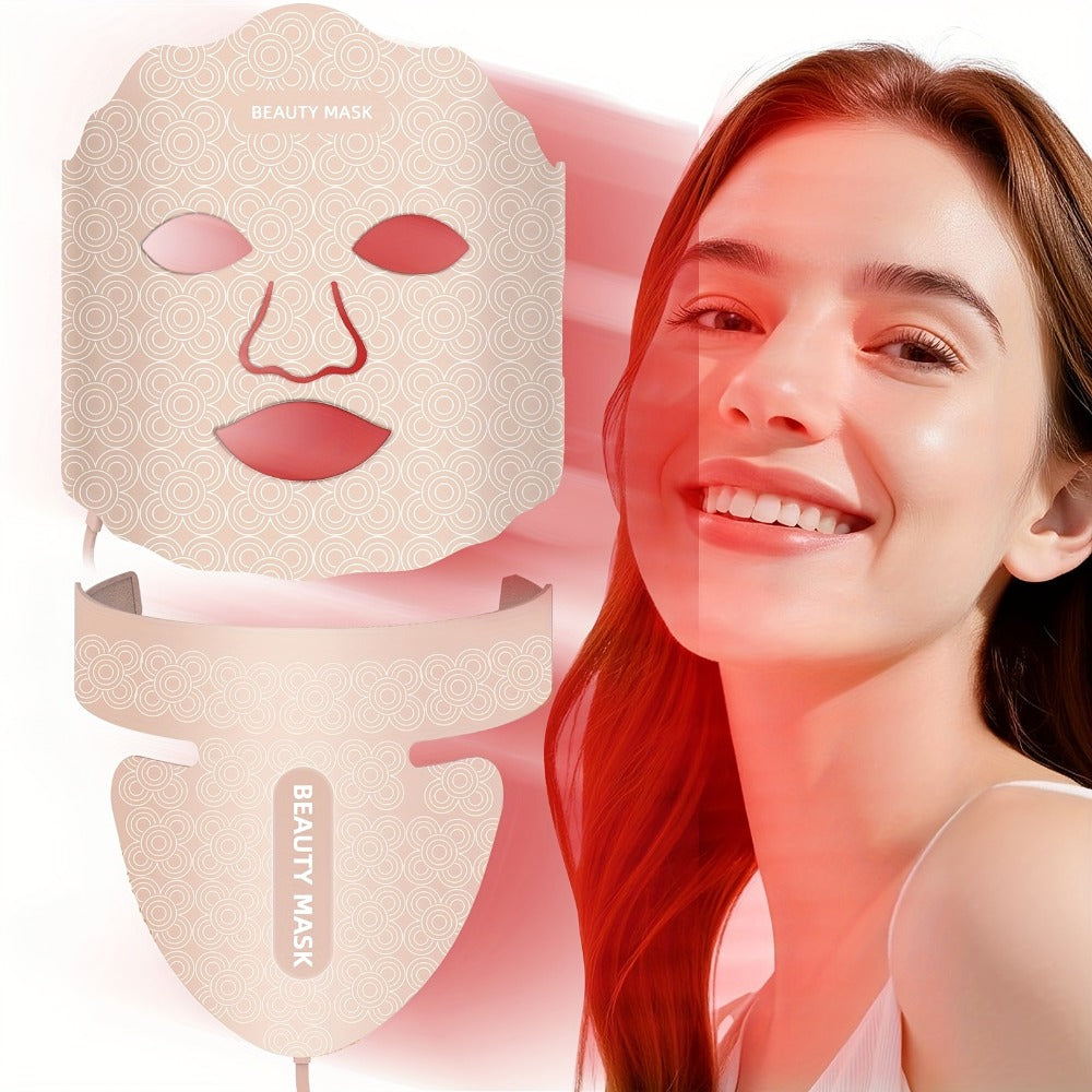 Red Light Therapy Face Mask ¨C 7-in-1 LED Device for Face, Neck & Chest, 95 Beads 650nm & 850nm Dual Wavelength, Flexible Soft Silicone, Remote Control, Anti-Aging Home Spa Beauty Gift for Women