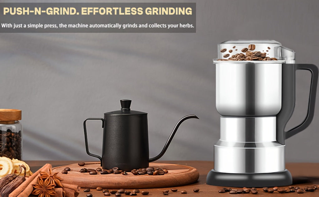 Electric Coffee Grinder 300W High Power Spice Grinder for Coffee Beans Spices Seeds and Grains Multifunctional One-Touch Grinding Machine for Home Kitchen