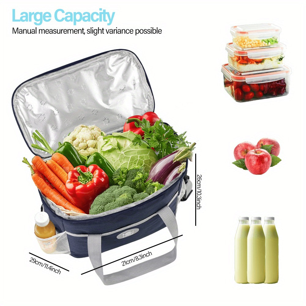 Insulated Lunch Bag Large Capacity Thermal Leakproof Lunch Tote with Shoulder Strap Heavy Duty Oxford Cloth Lunch Box Keeps Food Hot Cold for Work School Picnic Travel Adults Kids