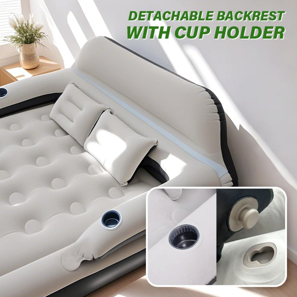 Inflatable Air Mattress with Backrest Pillow & Built-in Pump, Self-Inflating Portable Camping Bed for Outdoor Hiking Travel, Double Size Guest Bed for Home Floor Sleeping