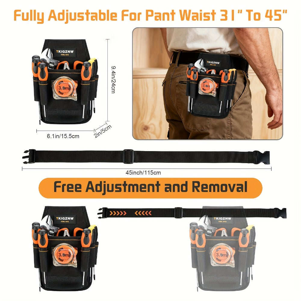 Tool Bag Heavy Duty 7-Pocket PVC Organizer for Mechanics & Electricians ¨C Multi-Pocket Hand Tool Storage Bag, Portable Jobsite Toolbag for Plumbers, Contractors & DIY