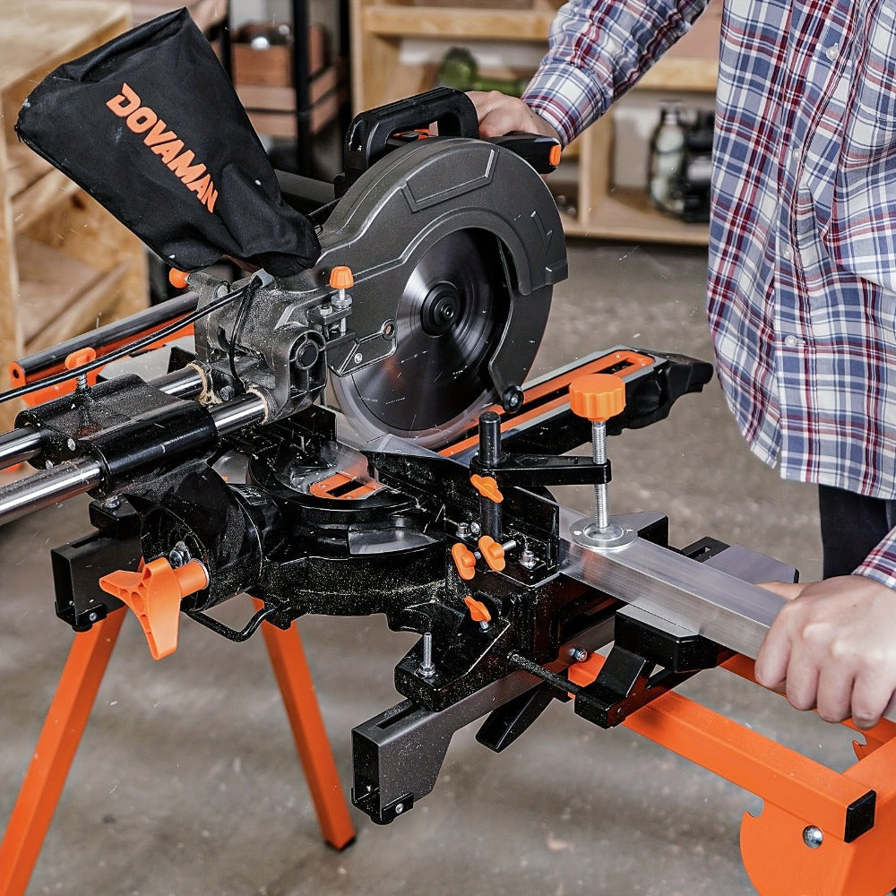 Miter Saw Stand with 78-1/8¡± Sliding Rail ¨C 3-Step Quick Fold, 22LB Lightweight, 330LB Capacity, Universal Fit for DeWalt Makita Bosch & Most Miter Saw Brands