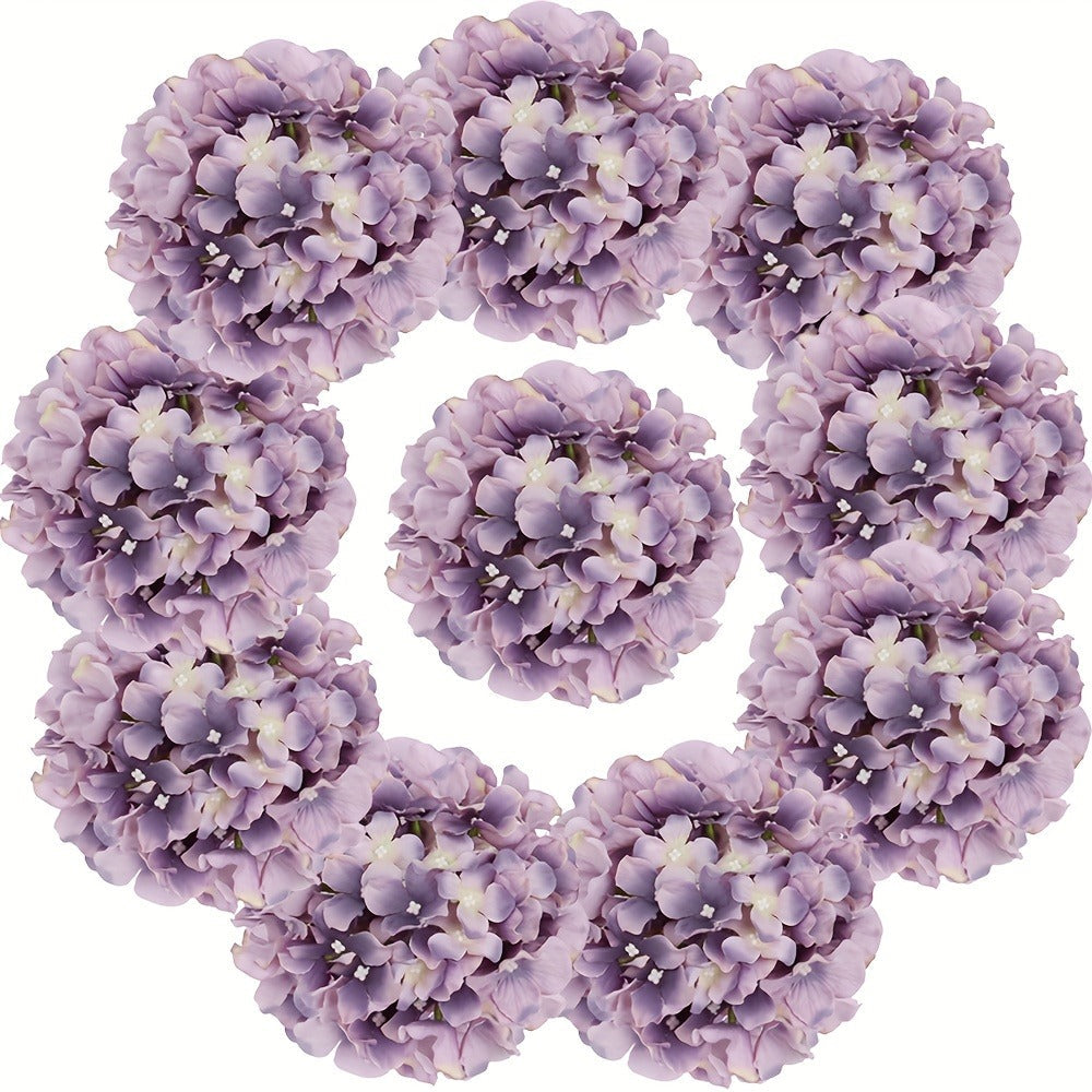 Artificial Hydrangea Flowers with Stems 72Pcs Fake Silk Hydrangea Flower Heads Bulk for Wedding Centerpieces Home Party Table Vase Decor Blue Purple Pink Champagne