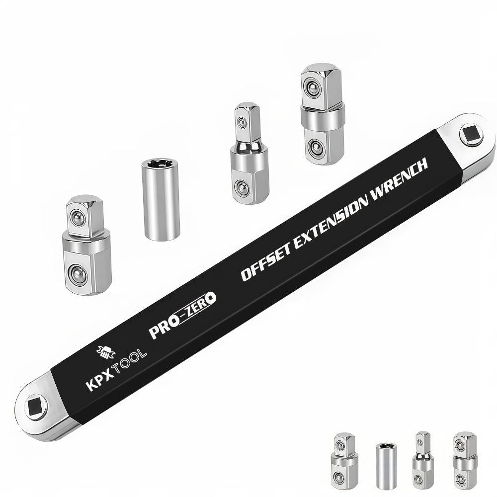 Ratchet Wrench Set 2-in-1 Multi-Function Offset Extension | 1/2¡± 1/4¡± 3/8¡± Square Head Adapters | 180¡ã Swivel High Torque Non-Slip Handle | Durable Metal Automotive Repair Hand Tool