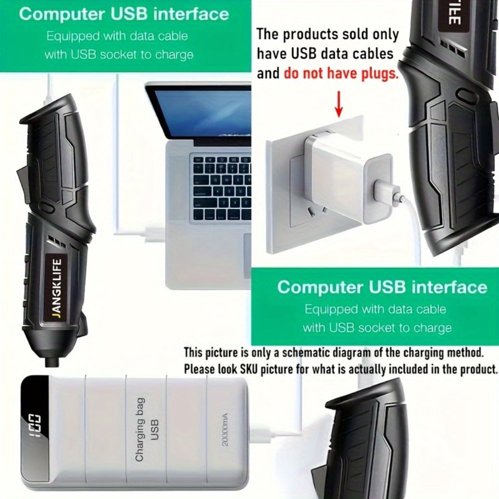 Electric Screwdriver Set 16pcs, 90¡ã Rotatable Foldable Cordless Screwdriver Kit with 1200mAh Rechargeable Battery & Bits