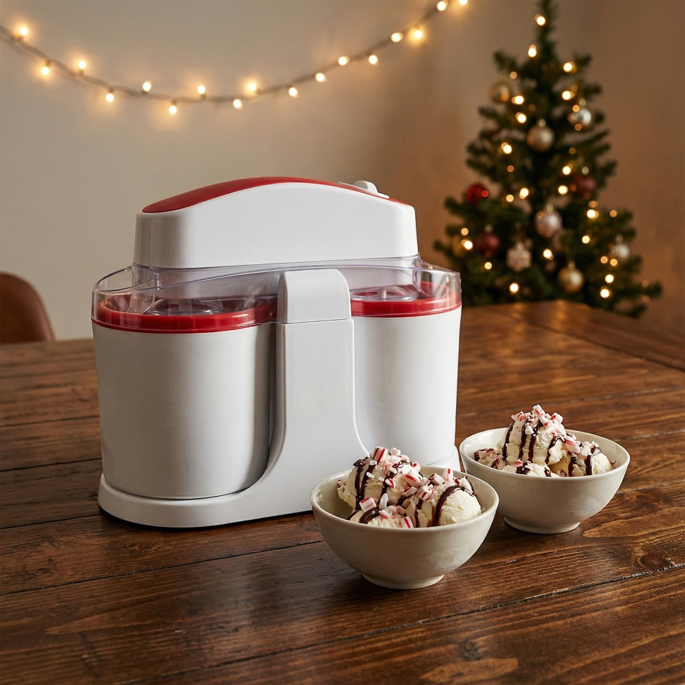 Ice Cream Maker 1 Quart Homemade Ice Cream Machine for Soft Serve Frozen Yogurt Smoothies Gelato Easy Clean Separate Bowl Design Compact Electric Dessert Maker