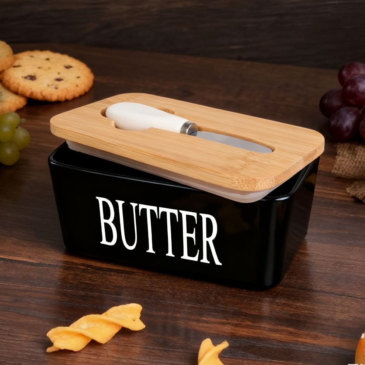 Ceramic Butter Dish with Lid and Knife ¨C Large Countertop Butter Keeper, Airtight Seal, Easy-Clean Design, Multiple Colors ¨C Kitchen Gift for Butter Lovers