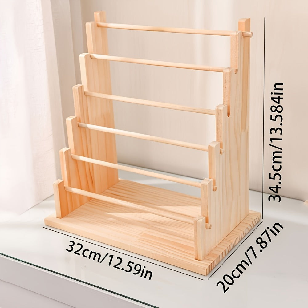 Jewelry Tower 6 Tier Wooden Stepped Jewelry Display Stand Organizer Rack for Bracelets Watches Hair Accessories Beads DIY Crafts Vintage Wood Jewelry Holder Large Capacity