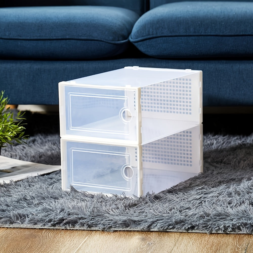 Clear Stackable Shoe Storage Organizer Boxes 12/15 Pack ¨C Space-Saving Shoe Boxes for Closet & Entryway