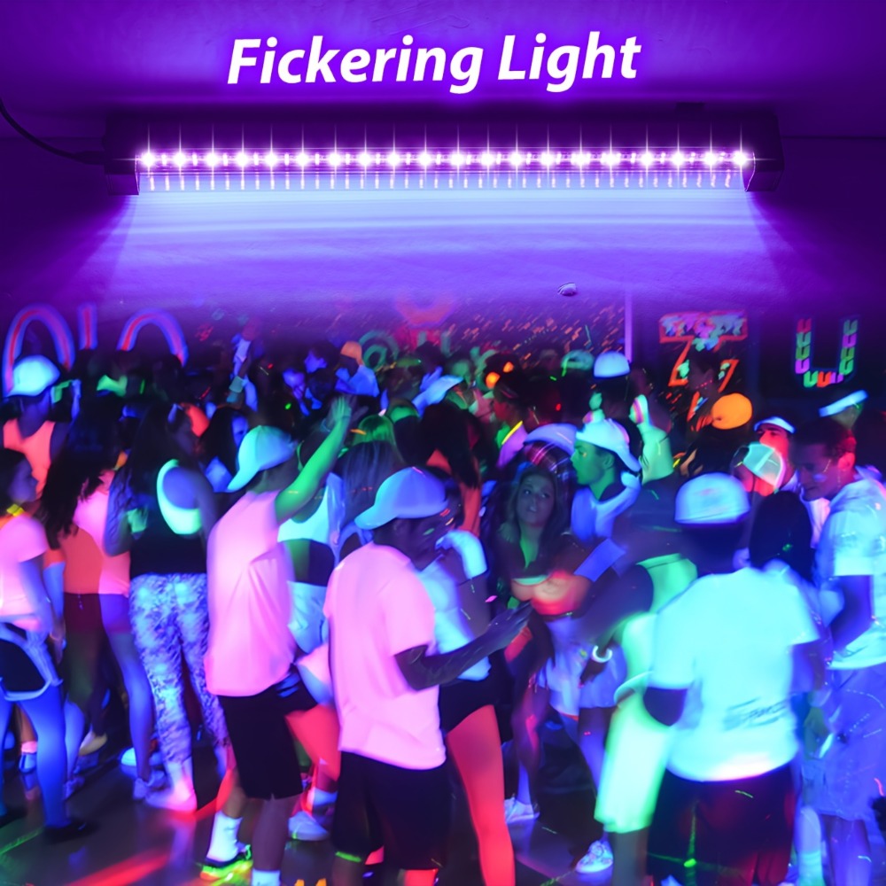 UV Black Light Bar 40 LED 385-400nm USB Plug 3 Modes Portable Blacklight for Glow Party Body Paint Fluorescent Poster Halloween Christmas Decor