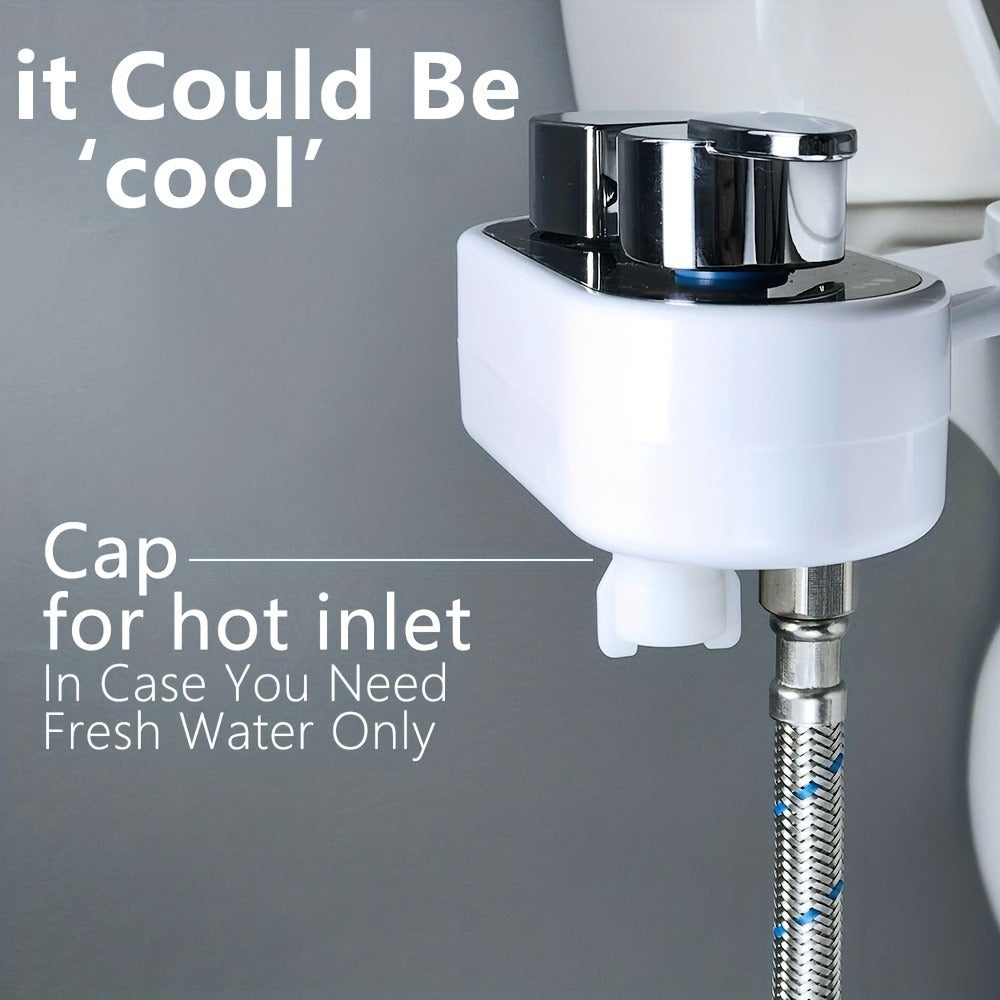 Bidet Attachment Hot and Cold Water ¨C Dual Nozzle Non-Electric Toilet Seat Bidet, Rear & Feminine Wash, Self-Cleaning Retractable Nozzle, Adjustable Warm Water Pressure, Easy Install