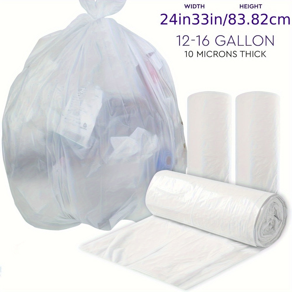 13 Gallon White Roll Garbage Bags Leak Proof Large Capacity Kitchen Trash Bags for Kitchen Living Room Bathroom Waste Bin 26 Count 62 Count 104 Count