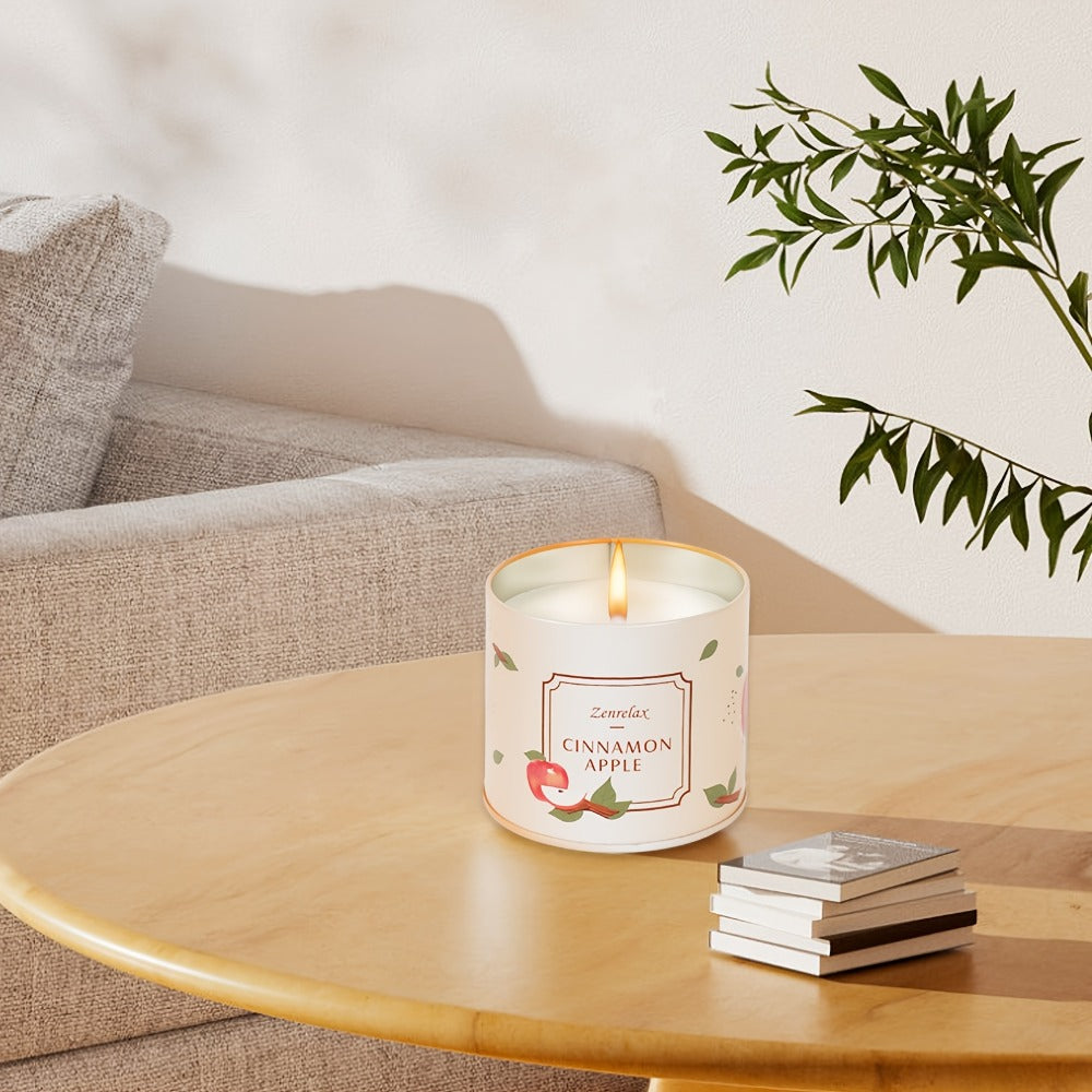 Scented Candle Set for Women 30oz - Rose Sandalwood Cinnamon Apple Lavender Fragrance Metal Jar Candles Gift Set for Christmas Birthday Valentine Holiday Home Decor