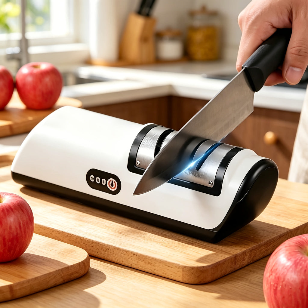 Electric Knife Sharpener USB Rechargeable Professional Knife Grinder & Polisher ¨C Fast Sharpening for Chef Knives, Fruit Knives & Kitchen Blades, Portable Cordless Design for Home & Outdoor Use