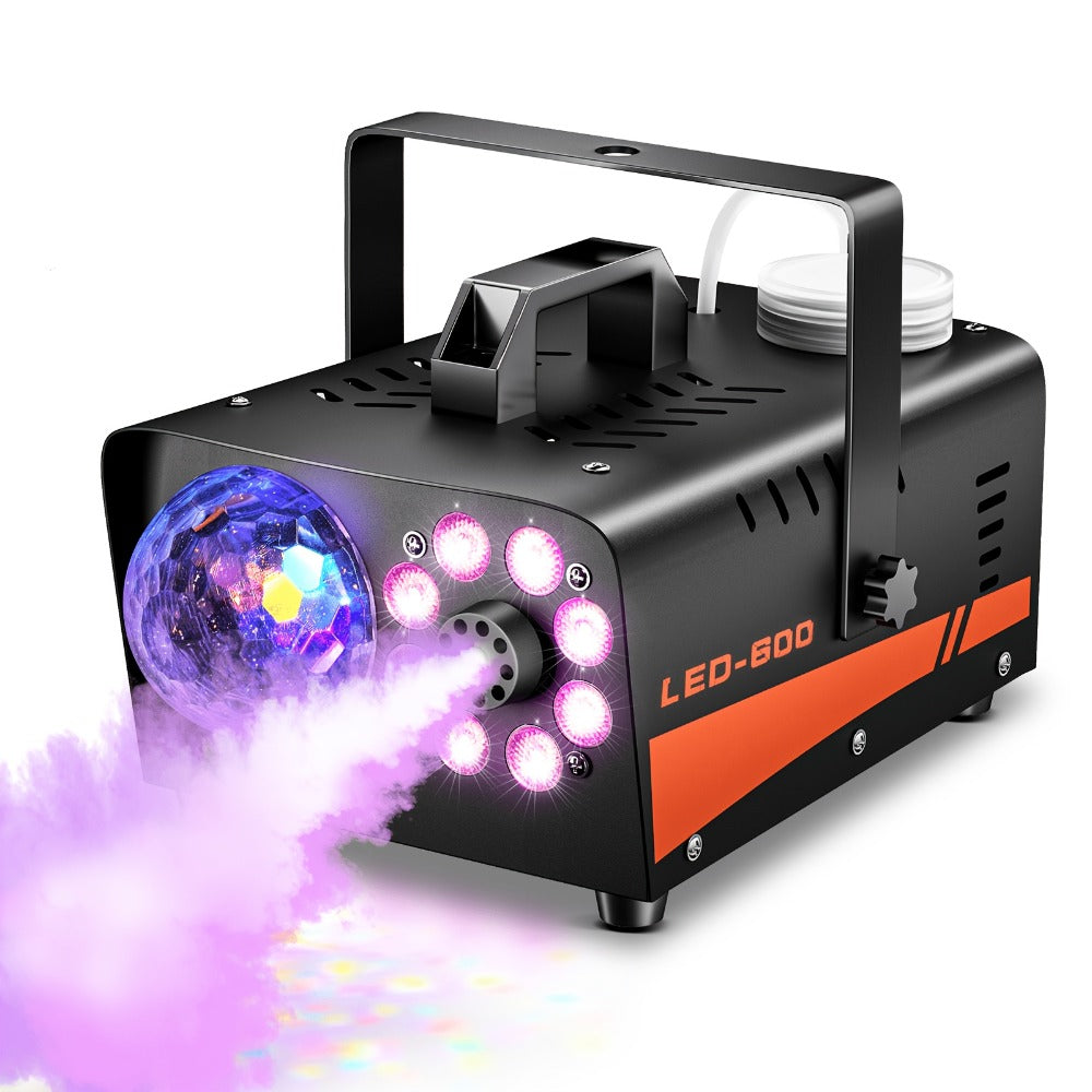 Fog Machine 600W with Disco Ball LED Lights | 3000 CFM Smoke Machine with 13 Colorful LED Effects & Wireless Remote | Party Fog Machine for Halloween, Wedding, DJ Stage, Indoor Events & Nightclub