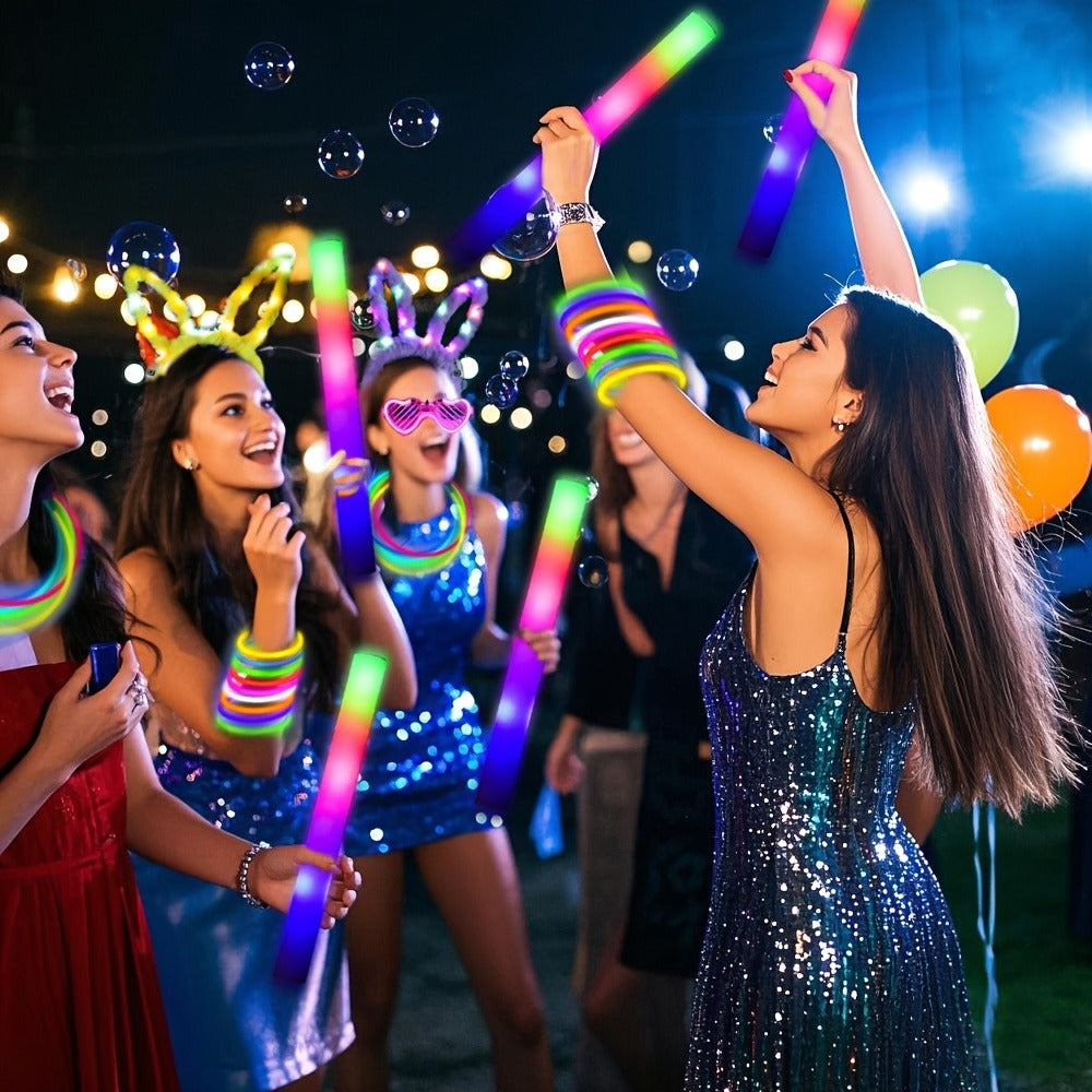 LED Bunny Ear Headbands 25-Pack | Glowing Light Up Rabbit Ears with 3 Flashing Modes for Party Halloween Christmas Weddings Concerts Cosplay Photo Props Unisex Adult