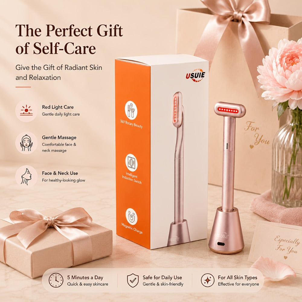 Red Light Therapy Facial Massager - Vibration & Negative Ion Skin Tightening Device for Acne Reduction, Wrinkle Removal & Eye Bag Treatment, Anti-Aging Face Care Beauty Tool for Women & Men