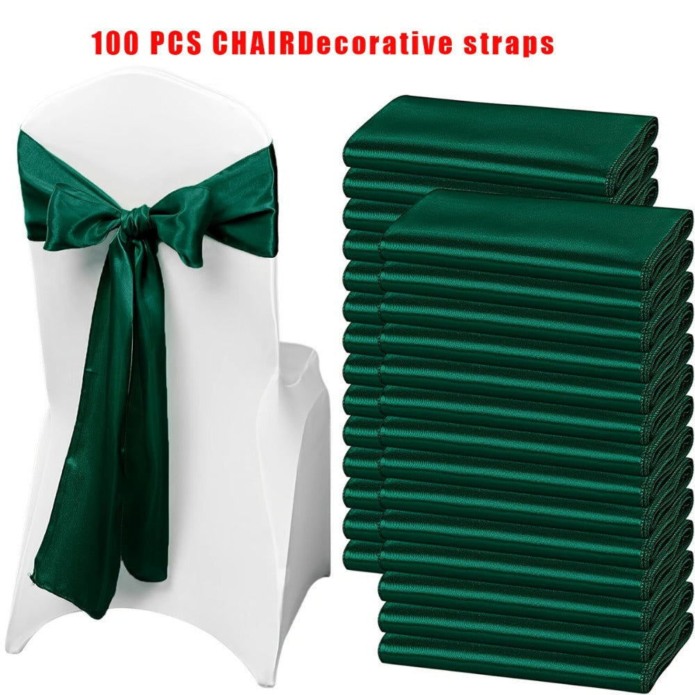 100pcs Satin Chair Sashes Bows for Wedding Banquet Party Event Decoration ¨C 13 Colors, 18¡Á275cm