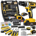 21V Cordless Drill Set Electric Drill Driver Kit with Lithium Battery Screwdriver Bits Hand Tools Toolbox for Home Repair DIY 18 30 136 Piece Kit Gift for Men