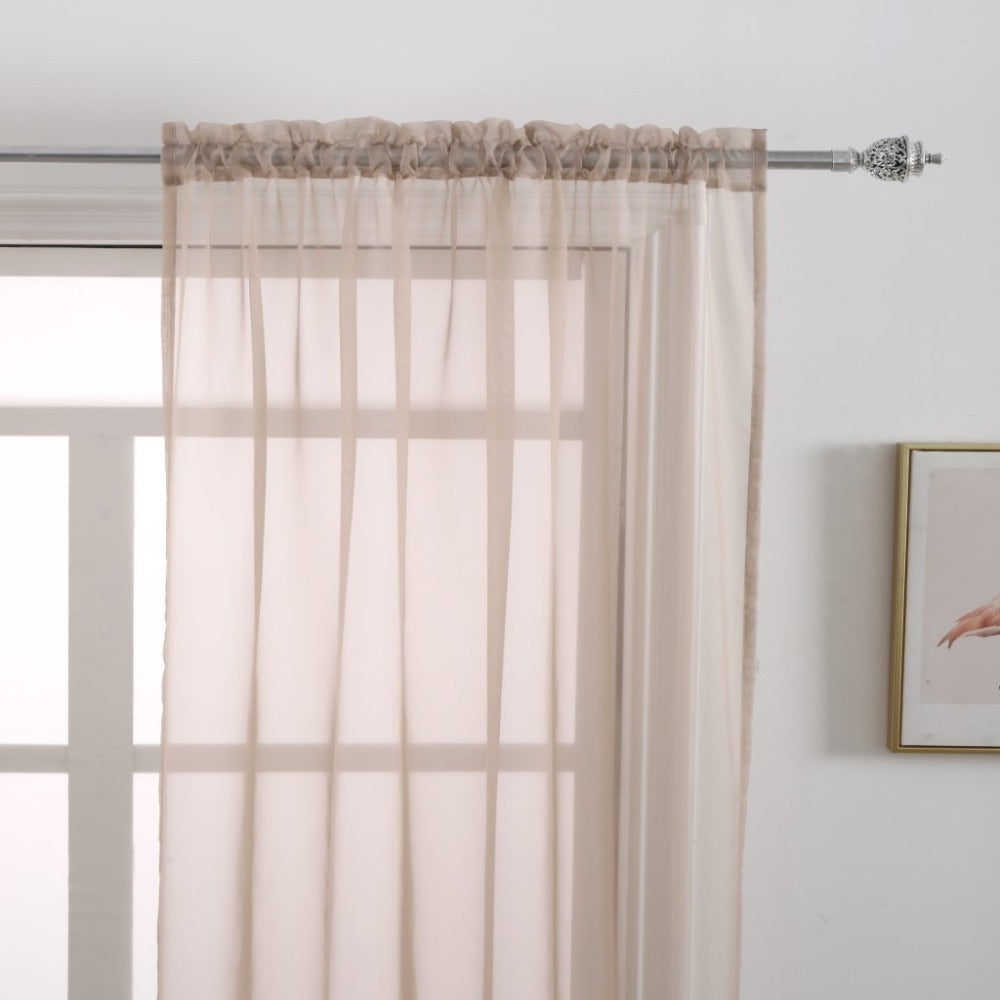 Sheer Curtains 2 Panels Rod Pocket ¨C Light Filtering Privacy Window Drapes for Living Room Bedroom Modern Home Decor