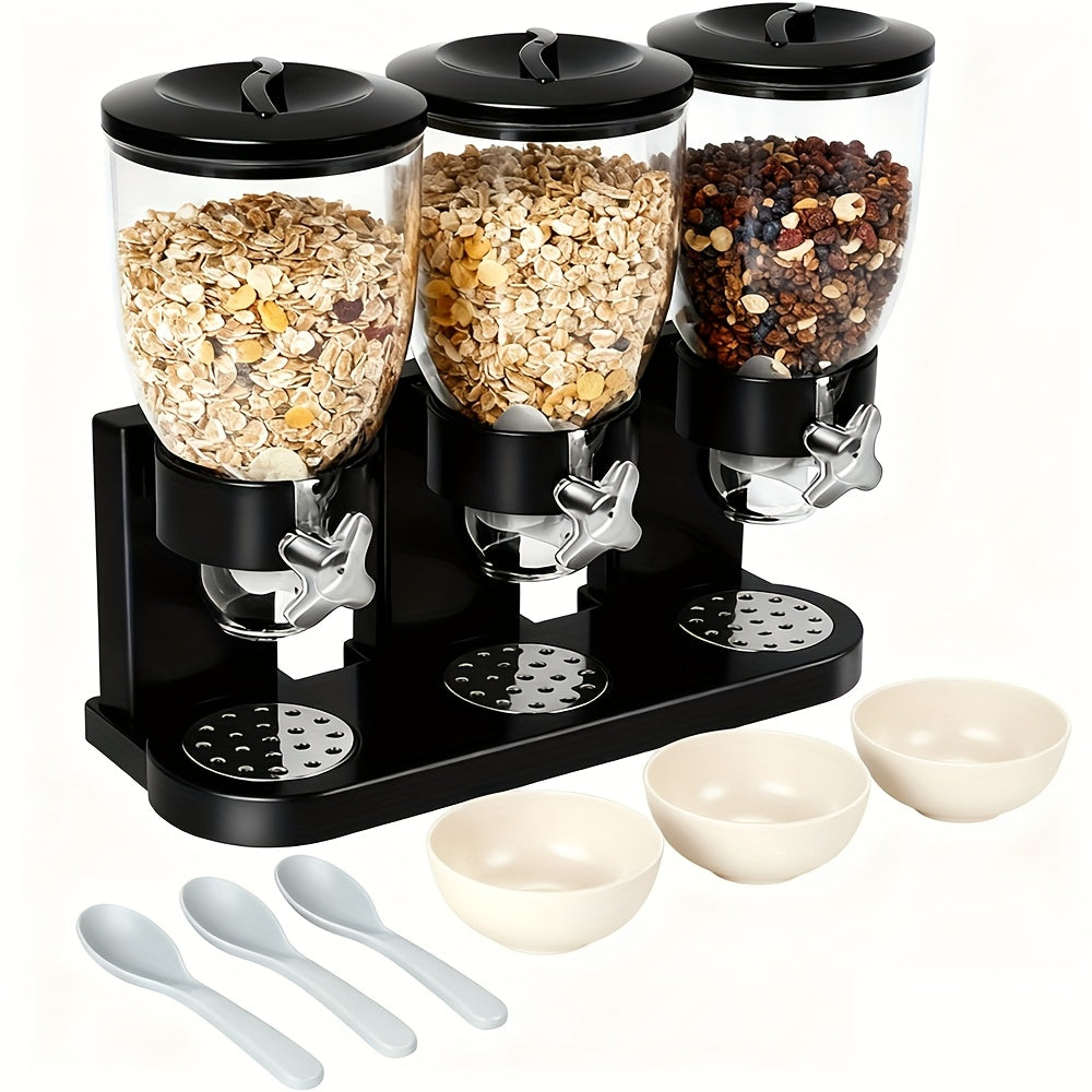 Dry Food Dispenser & Candy Organizer with Spoon Bowl Lid ¨C Countertop Snack Container for Pantry Kitchen 17.5 Oz
