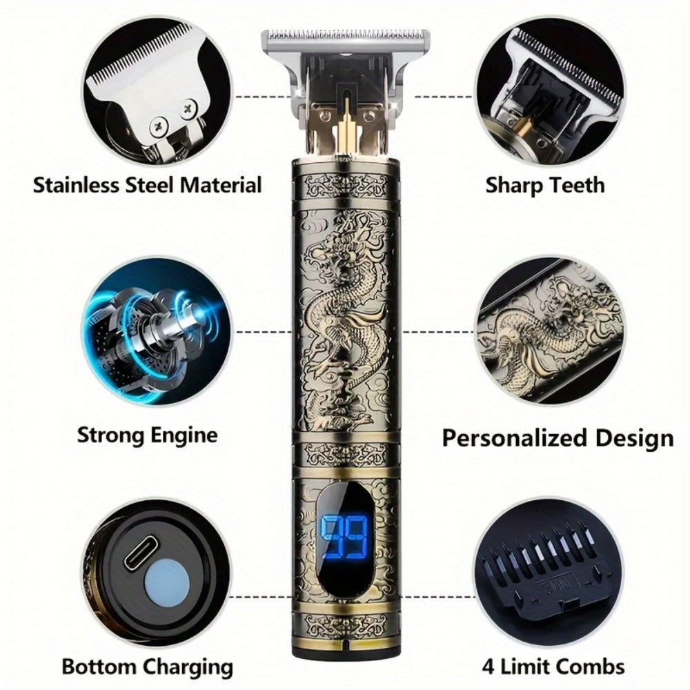Vintage Bronze LCD Lighter - Novelty Antique Style Windproof Lighter with Dragon Skull Buddha Mustache Design - Unique Collectible Gift Lighter for Men, Cool Gadget Lighter for Smokers