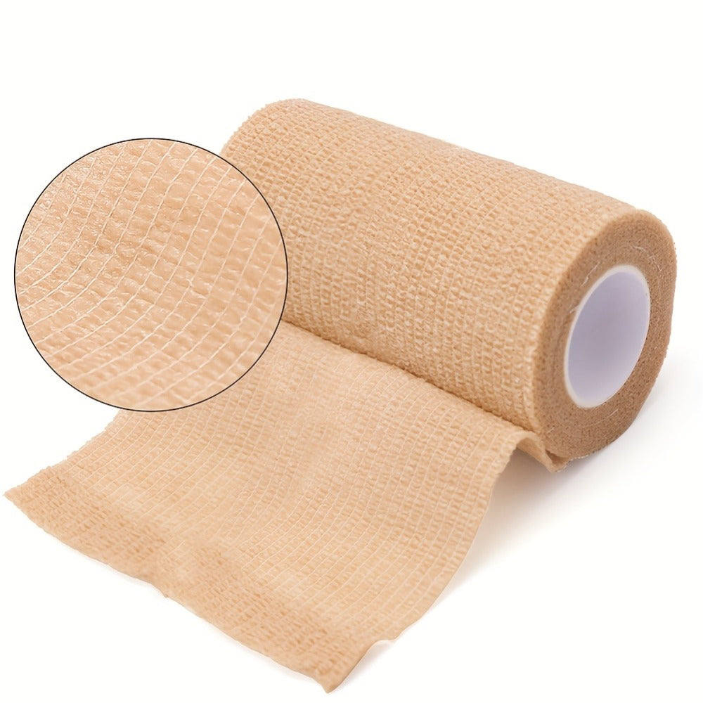 Self Adhesive Bandage Wrap 4 Inch x 5 Yards Cohesive, 6 Rolls Non-Woven Self-Sticking Athletic Tape for Ankle Knee Wrist Sprains, Breathable Elastic First Aid Medical Wrap Elbow Support