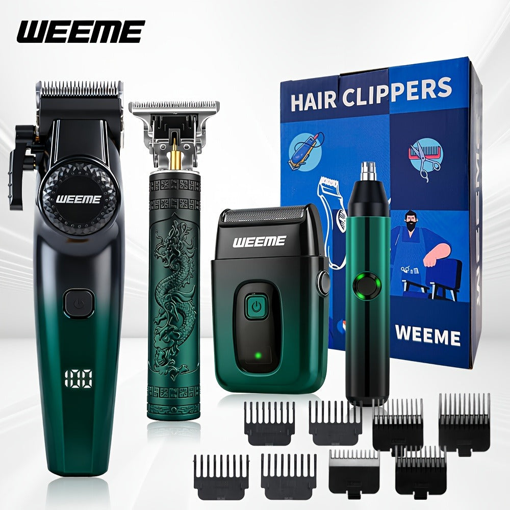 Men's Grooming Gift Box Set ¨C Dragon & Phoenix Design, 2/4pcs Kit with Shaver, Hair Clipper, Nose Hair Remover & T9 Detail Trimmer for Shaving, Hair Cutting & Nose Hair Removal