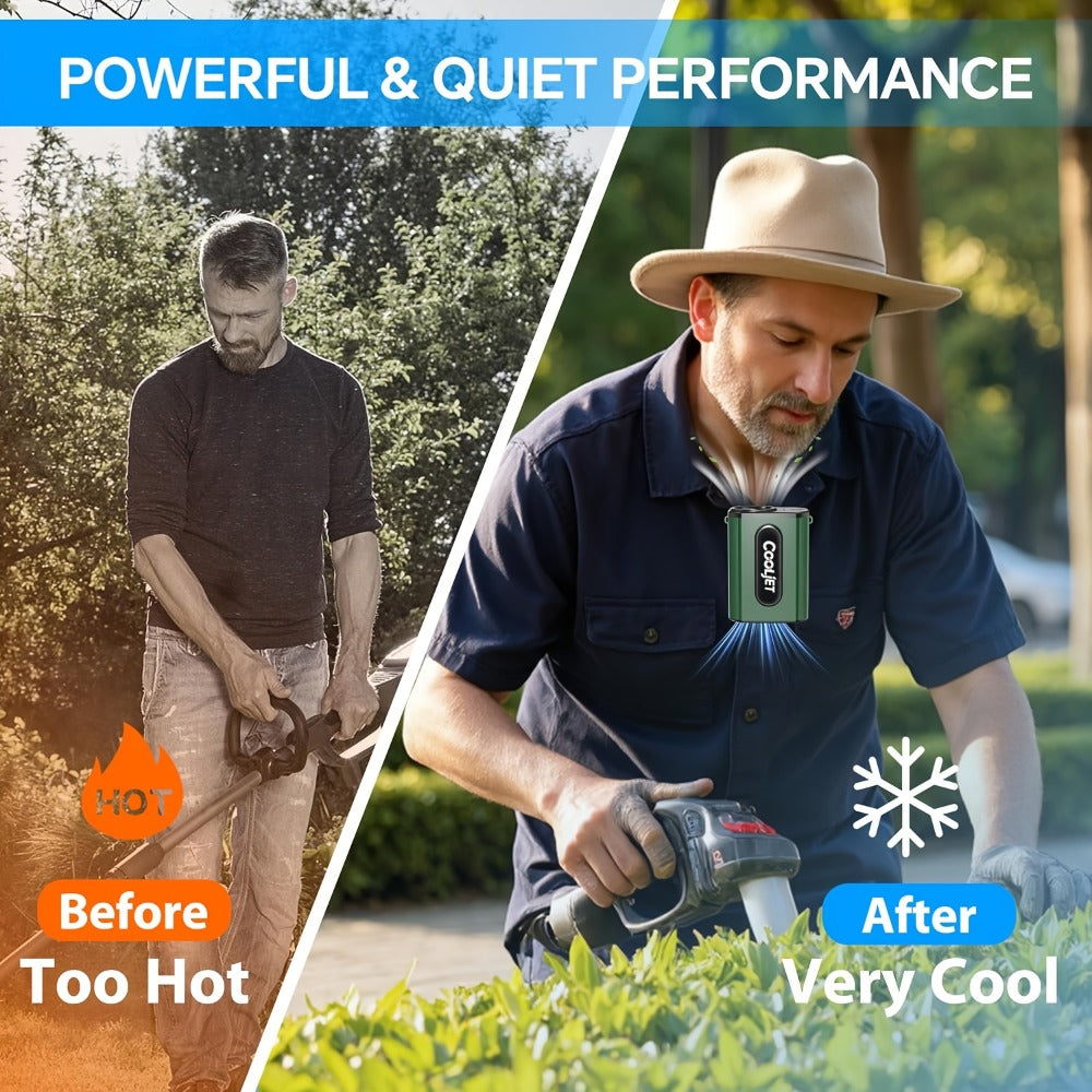 Neck Fan Waist Clip Fan 5000mAh, 18000RPM Powerful Brushless Motor, 4-Speed Portable Personal Fan with LED Battery Indicator, Hands-Free Wearable Fan for Outdoor Work, Camping, Sports and Travel