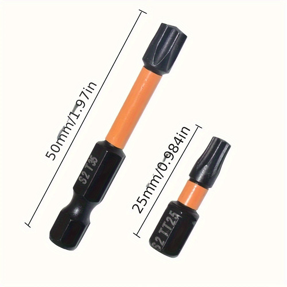 Impact Torx Bit Set 26pcs T7-T40 S2 Steel CNC Machined Tips Security Tamper-Proof Torx Bits 1¡± & 2¡± Lengths for Impact Drivers Drills Power Tools Automotive Repair DIY Projects