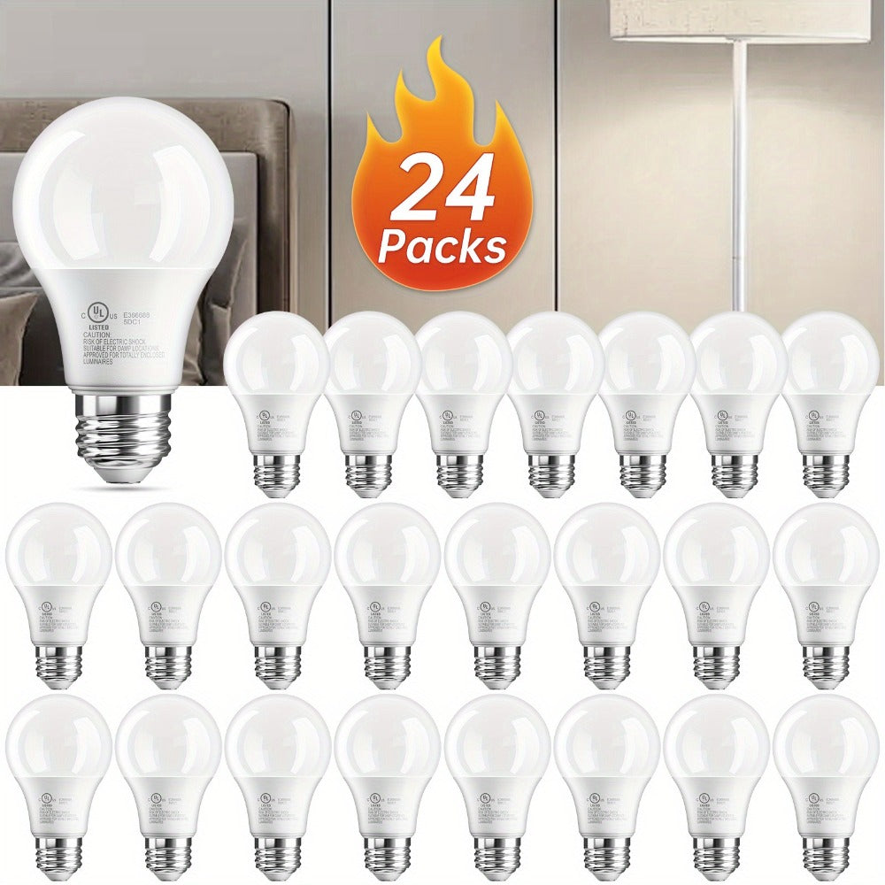 A19 LED Light Bulbs 60 Watt Equivalent, 5000K Daylight White E26 Base, 800 Lumens 9W Energy Efficient Bulb, 80+ CRI 15000 Hours Long Life, Standard LED Bulbs for Bedroom Living Room Office
