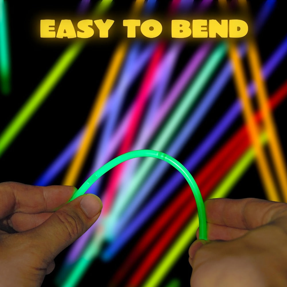 Glow Sticks Bulk 300 Pack 8 Inch Glow in the Dark Party Favors with Bracelet Connectors 7 Colors 6-Hour Glow for Halloween Christmas New Year Easter Birthday Pool Party Neon Party Supplies