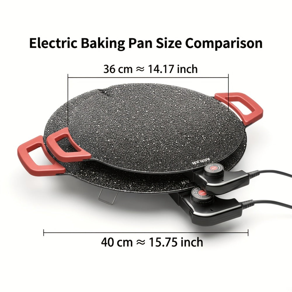 Electric Griddle Non-Stick with Adjustable Temperature ¨C 14.17¡± & 15.75¡± Sizes, Fast Heating for Pancakes, Crepes, Pizza & BBQ, Easy Clean Portable Cooking Pan for Breakfast & Family Meals
