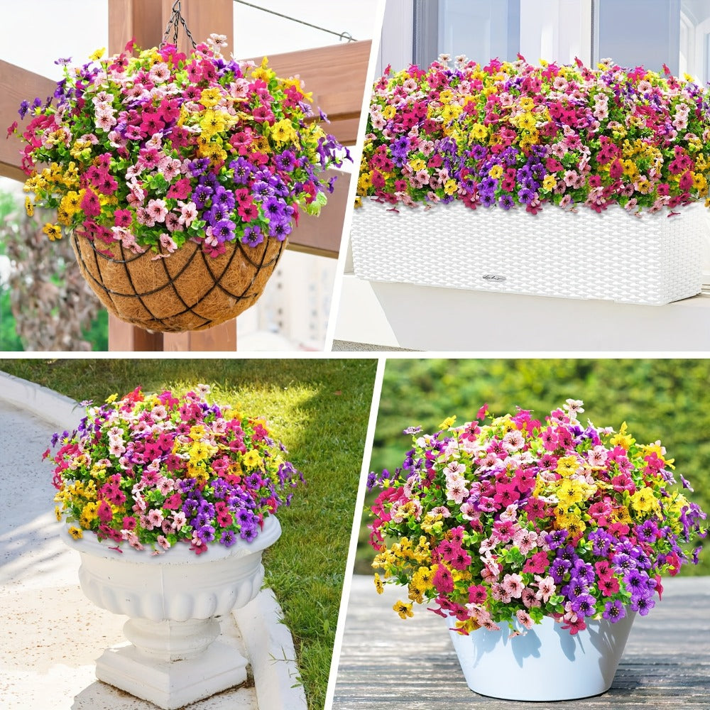 Artificial Daisy Flowers Outdoor UV Resistant Faux Flowers Bundles for Garden Porch Patio Spring Summer Decoration Realistic Colorful Fake Flower Arrangements