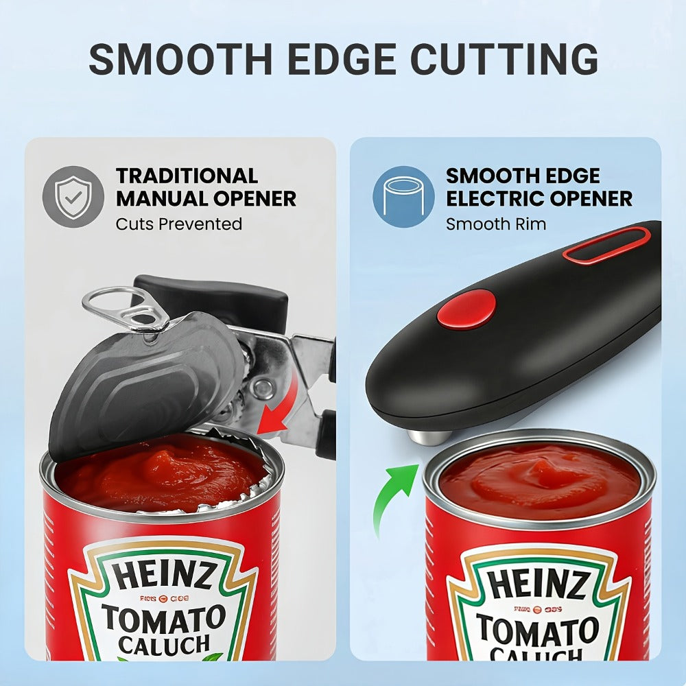 Electric Can Opener Automatic One Touch - Battery Powered Hands-Free Smooth Edge Safe Opener for Seniors Arthritis Weak Hands, Portable Kitchen Gadget for Home Camping RV, Great Gift Idea