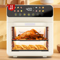Air Fryer Oven 12-in-1 Large 12-Quart Smart Countertop Oven with 12 One-Touch Preset Functions, Smart Cook Program, Viewing Window, Interior Light, Adjustable Time & Temp, Oil-Free Family Cooker