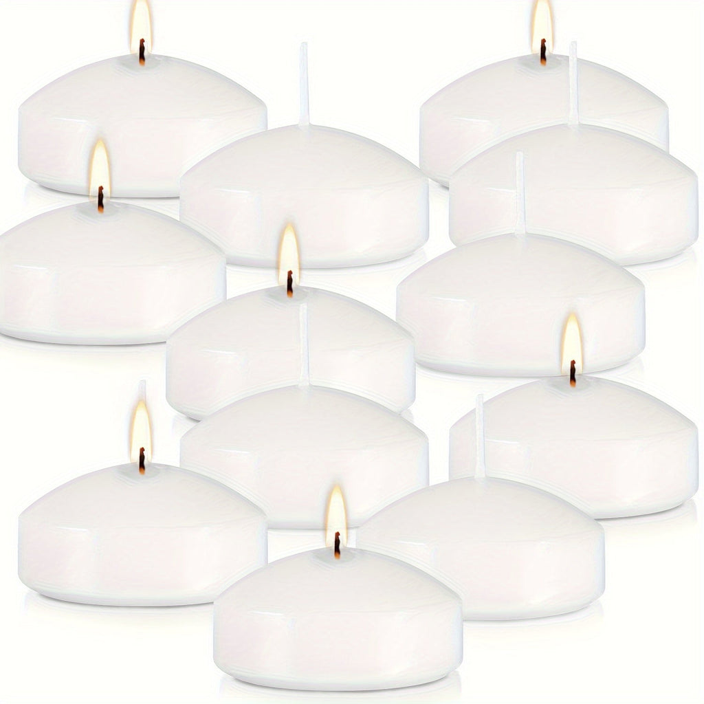 Floating Candles 2 Inch ¨C 50 Pack White Paraffin Wax Candles for Wedding, Birthday, Valentine's Day, Halloween & Christmas Table Centerpiece Decor