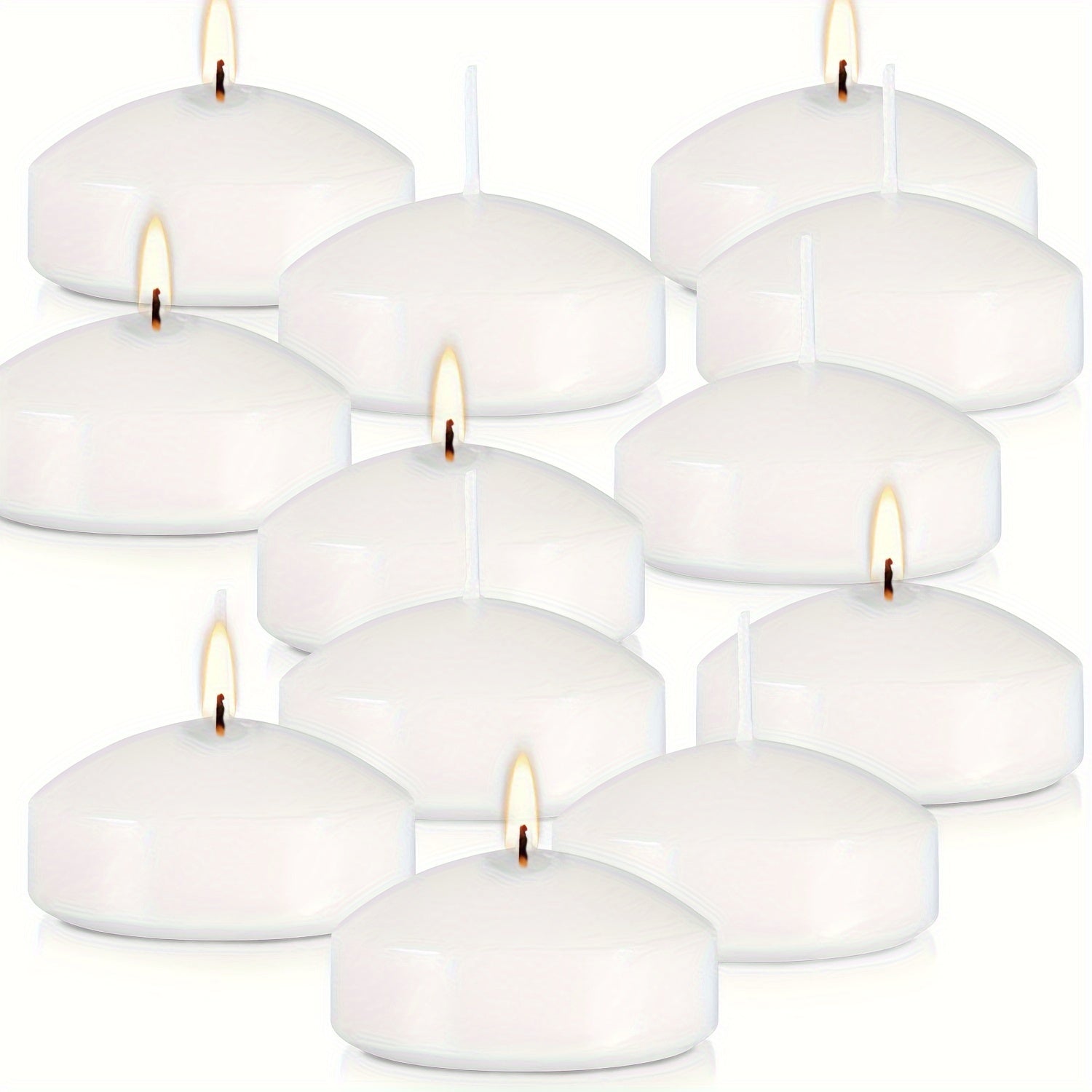 Floating Candles 2 Inch ¨C 50 Pack White Paraffin Wax Candles for Wedding, Birthday, Valentine's Day, Halloween & Christmas Table Centerpiece Decor